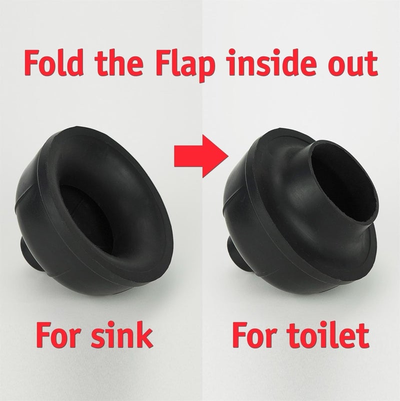 SteadMax Heavy Duty Toilet Plunger, Commercial Grade Double Thrust Force Rubber Cup with Wood Handle (22") - Image 3